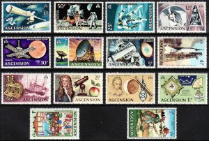 1971 Ascension Man into Space complete set MNH Sc# 138 / 151  CV: $33.25