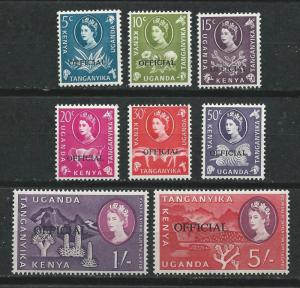 Tanganyika # O13-20  OFFICIAL o/pt on Kenya set . (8)  VLH Unused