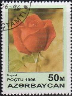 Azerbaijan 598 - Cto - 50m Red Rose, Burgundy (1996) (2)