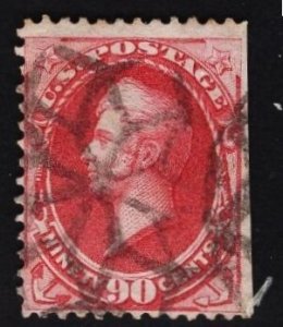 US Stamp #166 90c Rose Carmine Perry USED SCV $300