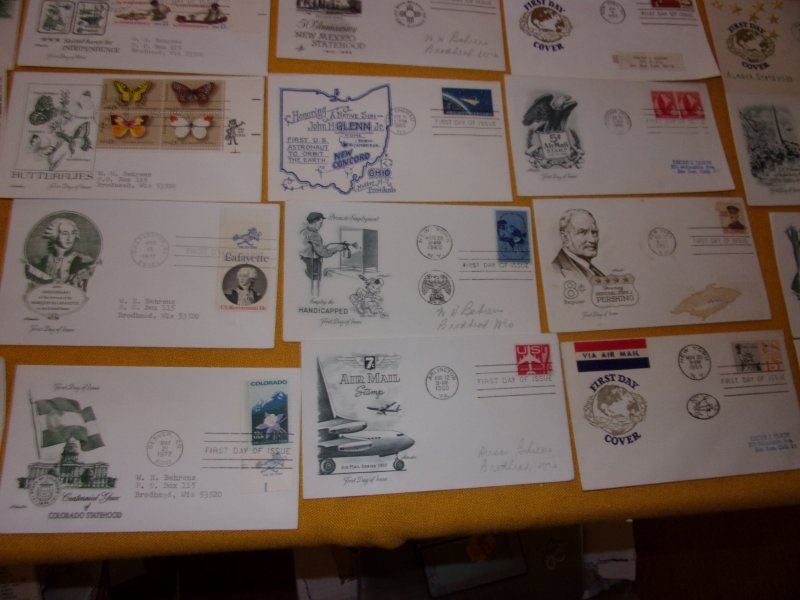 US FDC COLLECTION, ALL W/CACHET,