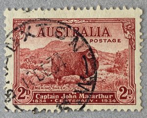 Australia Dark Hills 1934 2d Sheep, used. Scott 147a, CV $7.25.  SG 150a