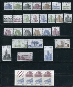 Ireland 537-536 and 638-644 Architecture Stamps With 548a Booklet MNH