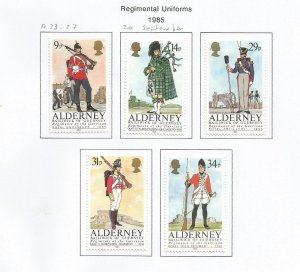 ALDERNEY - 1985 - Regimental Uniforms - Perf 5v Set - Mint Lightly Hinged