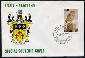 Staffa 1979 Owls - Little Owl 25p perf on cover with firs...