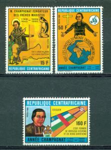 Central African Republic Scott #929-931 MNH Marist Catholic Order Map $$