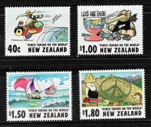 1997 New Zealand Sc #1472-75 Kiwis Taking on the World  MNH stamp set Cv $6+