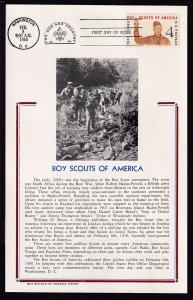 1960 Boy Scout Jubilee 50th Sc 1145 BSA issued FDC card Norman Rockwell art