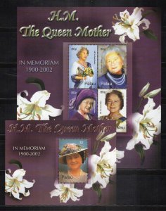 Palau 706-707 MNH The Queen Mother ZAYIX 0224L0042