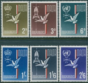 Malta 1964 SG321-326 Independence doves set MLH