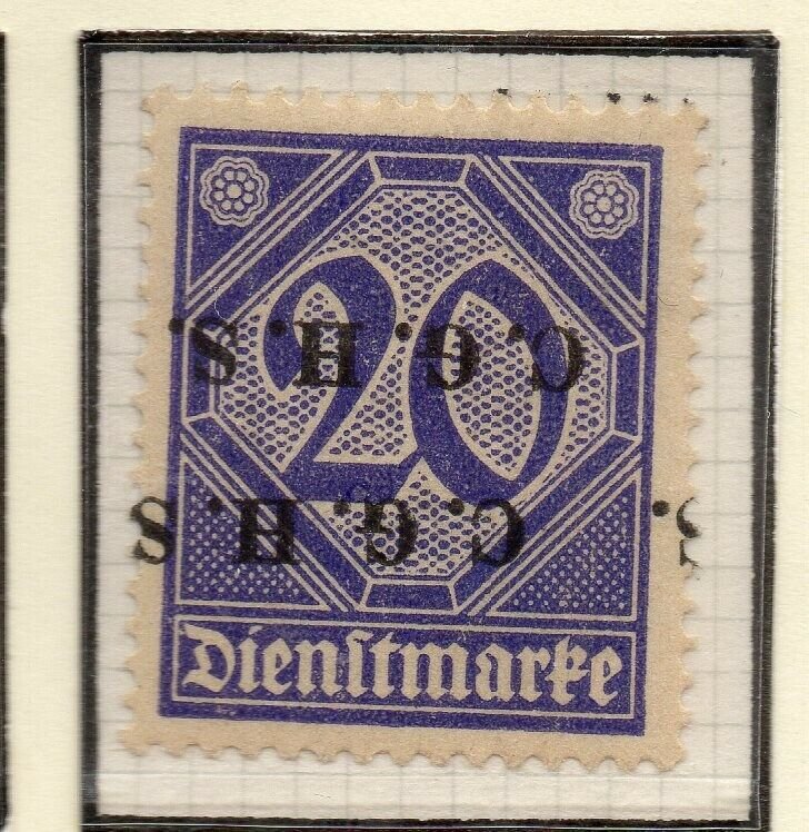 German Occ Upper Silesia 1920-21 Issue Fine Mint Hinged 20pf. Optd NW-58345