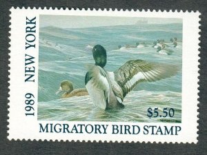 NY5 New York #5 MNH State Waterfowl Duck Stamp - 1989 Greater Scaup