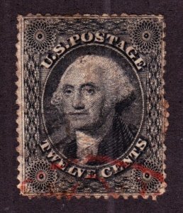 US 36 12c Washington Used w/ Red CDS Fine SCV $370