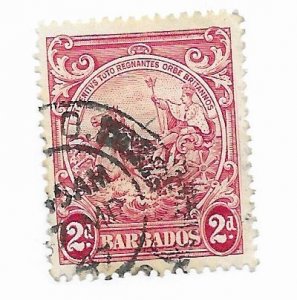 Barbados #250DA Gibbons Used Extra Frame Line - Stamp - CAT VALUE $40.00Gbp