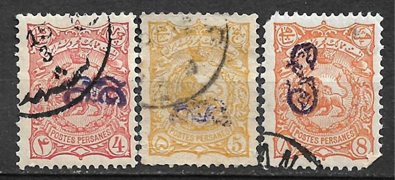 COLLECTION LOT OF #1062 IRAN 5 STAMPS 1899 CV+$91 2 SCAN