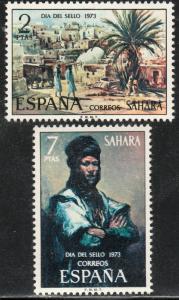 SPANISH SAHARA 228-229, STAMP DAY 1973, SAHARIAN VIEWS,. MNH VF. (89)