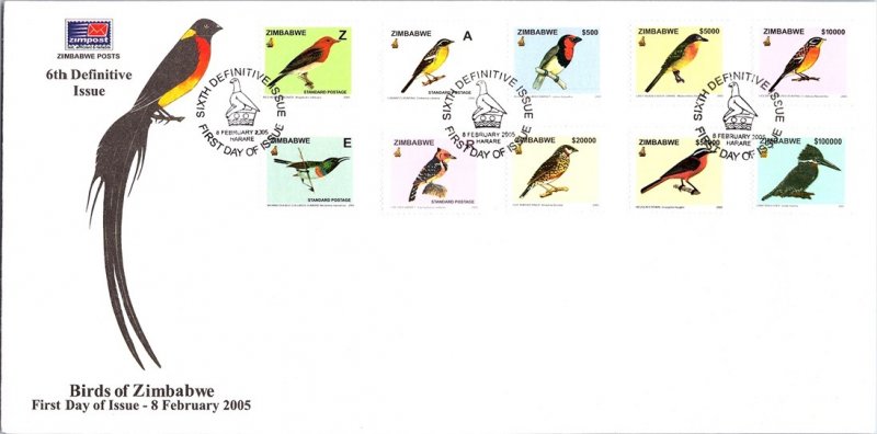 Zimbabwe, Birds, Worldwide First Day Cover