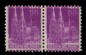 Germany #657 (Mi. 96DD) Cat€40, 1948-51 90pf rose lilac, double impression,...