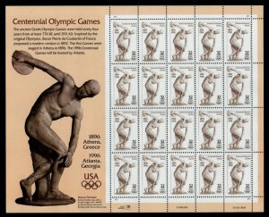 US #3087, 32c Olympics Games,  Sheet, VF mint never hinged, Fresh Sheets,  VF...