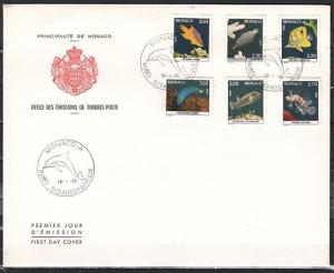 Monaco, Scott cat. 1610-1615. Various fish on a Large First day cover. ^