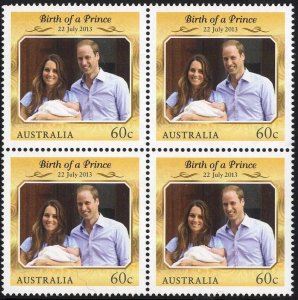 Australia SG4027 60c Birth of a Prince Royal Baby George U/M Block