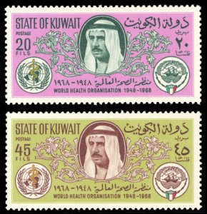 Kuwait 1968 Scott #389-390 Mint Never Hinged