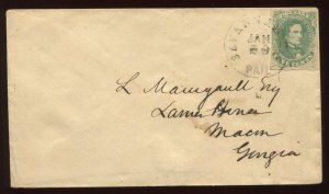 Confederate States 1 Used Tied by Black SAVANNAH GA PAID CCL on Cover LV4443