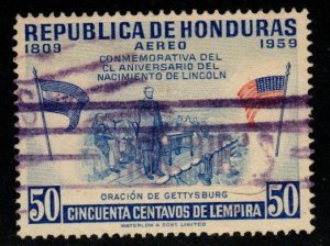 Honduras  Scott C297  Used  Lincoln, Flag airmail stamp