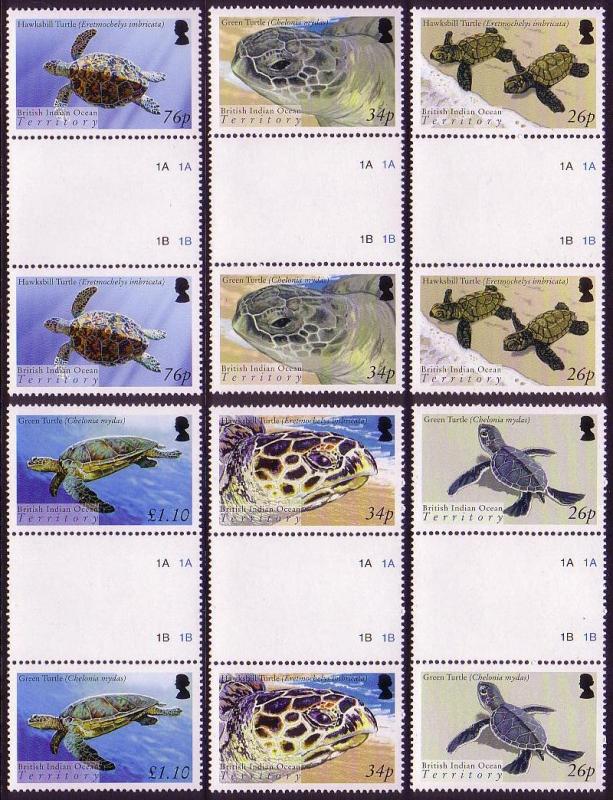 BIOT Turtles 6v Gutter Pairs SG#312-317 SC#290=295