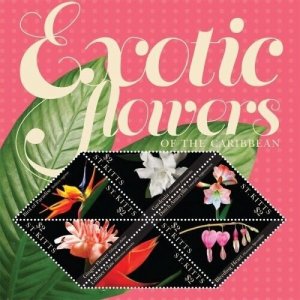 SAINT KITTS 2011 - EXOTIC FLOWERS OF THE CARIBBEAN SHEET OF 6 STAMPS MNH