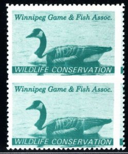 van Dam  MW1a, Canada Goose vertical pair imperforate between, Canada Revenue 