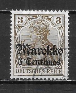 German Offices in Morocco 45 3c Germania single Used