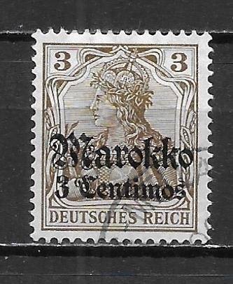 German Offices in Morocco 45 3c Germania single Used