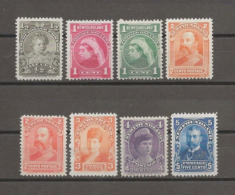 CANADA/NEWFOUNDLAND 1897/1918 SG 83/90 MINT