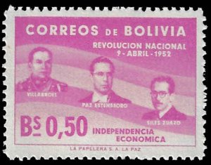 Bolivia #378 MNH; 0.50b 1st Anniv of National Revolution (1953)