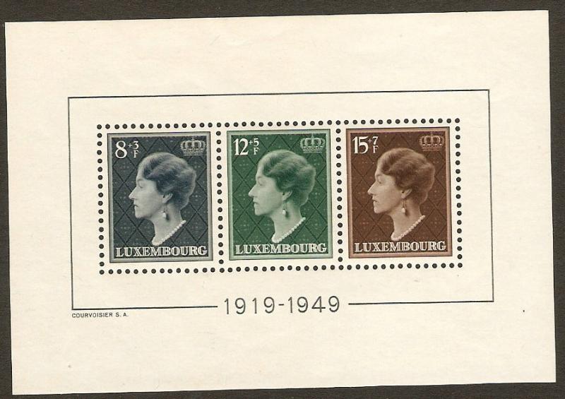 Luxembourg B151 Mi Blk 7 S/S MNH 1949 SCV $90.00