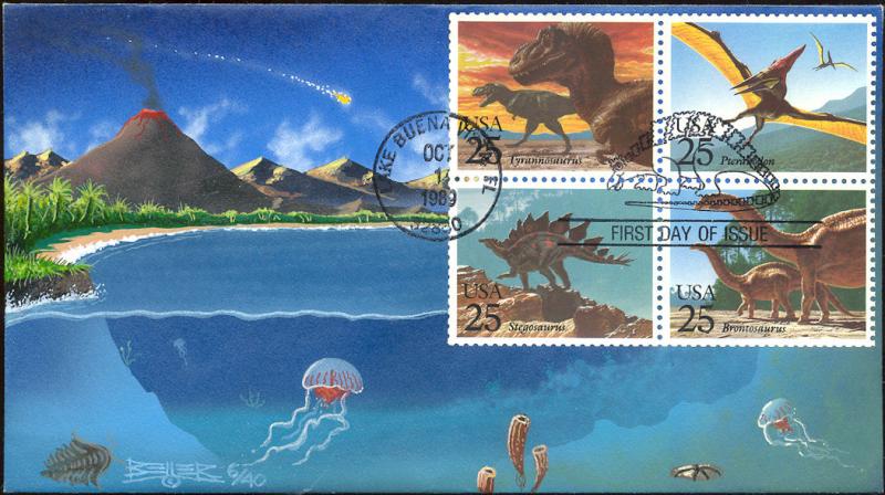 #2422-25 Dinosaurs Beller FDC