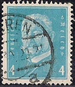 Germany #367 4pf President Paul Von Hindenburg used VF