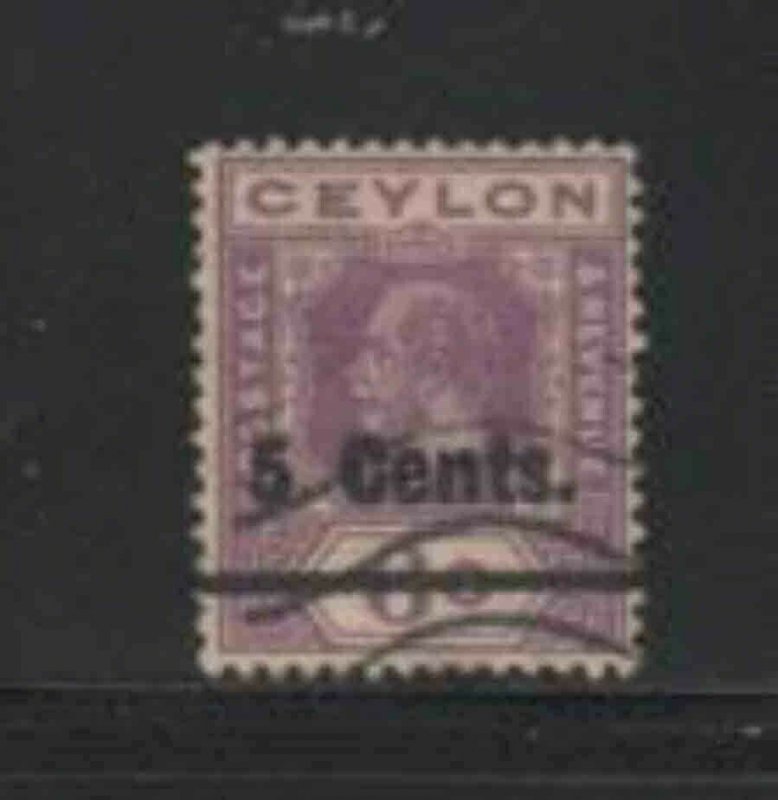 CEYLON #249 1926 2c ON 4c KING GEORGE V F-VF USED