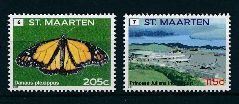 [SM045] St. Martin Maarten 2011 Definitives Butterflies MNH