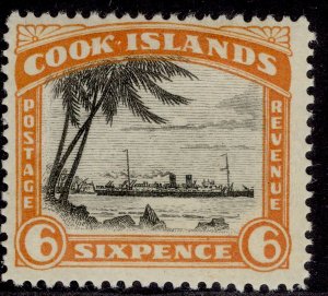 COOK ISLANDS GV SG104a, 6d black & orange, M MINT.