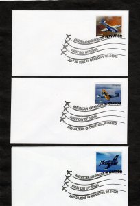 3916-3925 Advances in Aviation, FDC set/10 no cachet