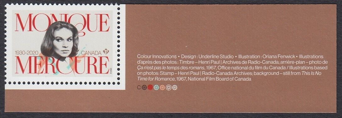 Monique Mercure Actress Sn From Minisheet W Colour Id Inscr Canada 2022 Mnh Canada Stamp 7656