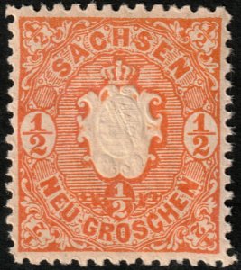 ✔️ GERMAN STATES SAXONY 1863 - COAT OF ARMS -  MNH ** [1KH1]