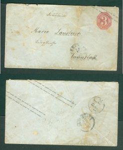 Germany. Wurttemberg. Cover, Stationery Postal Used. 3 Kreuzer