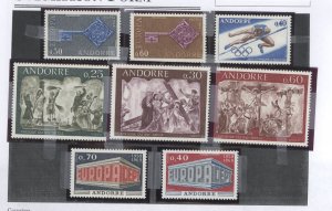 Andorra (French) #182/189 Mint (NH) Single (Complete Set)