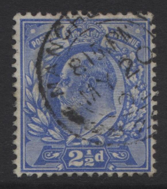 Great Britain -Scott 131 KEVII Head -1902-FU- Wmk 30 - Ultra 2.1/2p Stamp-Lot 1