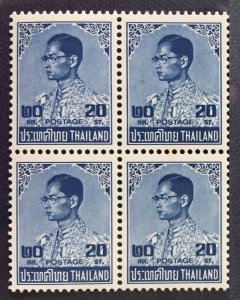 Thailand Siam 1973 King Rama IX 20stg 4V Block fresh mint MNH SC#653 T5066