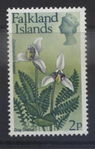 Falkland Is.-Scott 213 - Flowers-Dog Orchid - 1972 - MVLH -Single 2p Stamp