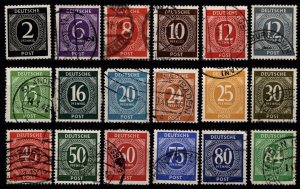 Germany [British/US/Russia Zone] 1946 Numeral, Part Set [Used]